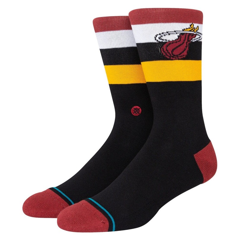 Miami Heat Stance NBA Team Stripe Crew Socks – Black