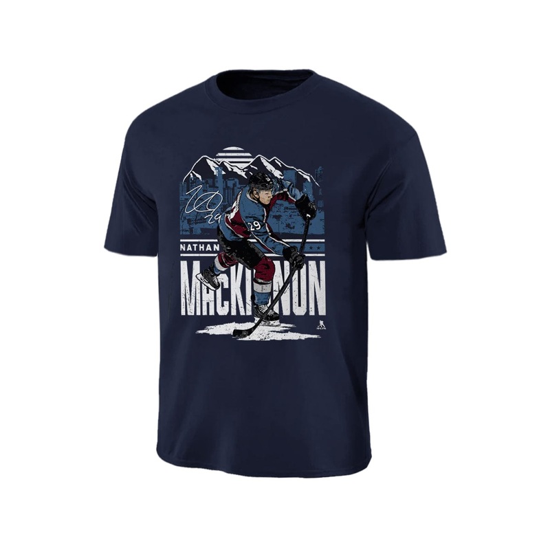 Nathan MacKinnon Colorado Avalanche 500 Level NHL Skyline T-Shirt – Navy