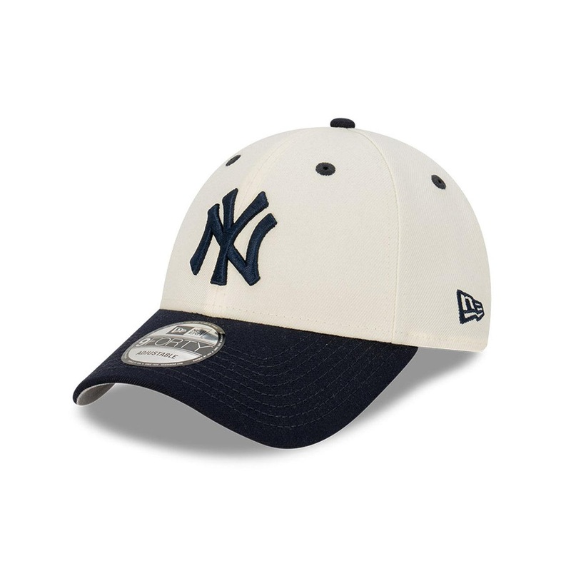 New York Yankees New Era MLB Team 2T 9FORTY Snapback Hat – Chrome White