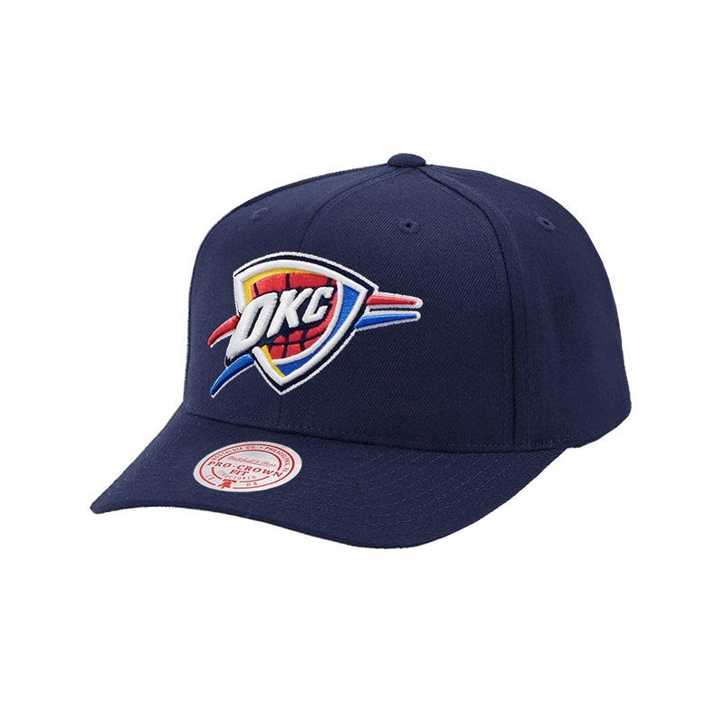 Oklahoma City Thunder Mitchell & Ness NBA Team 2.0 Pro Crown Snapback Hat – Navy