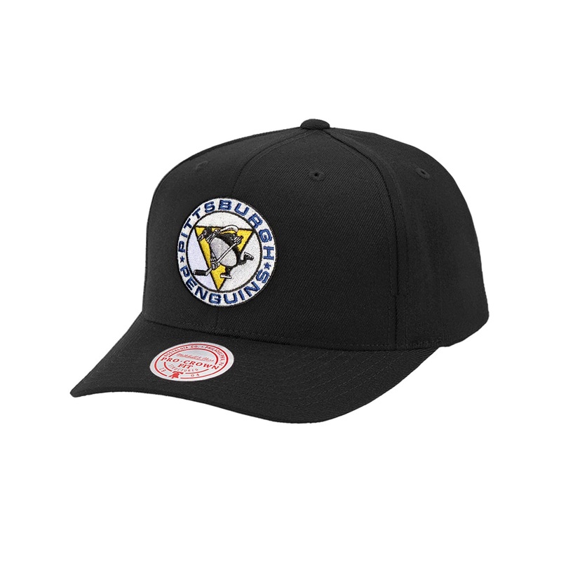 Pittsburgh Penguins Mitchell & Ness NHL Team 2.0 Pro Crown Snapback Hat – Black