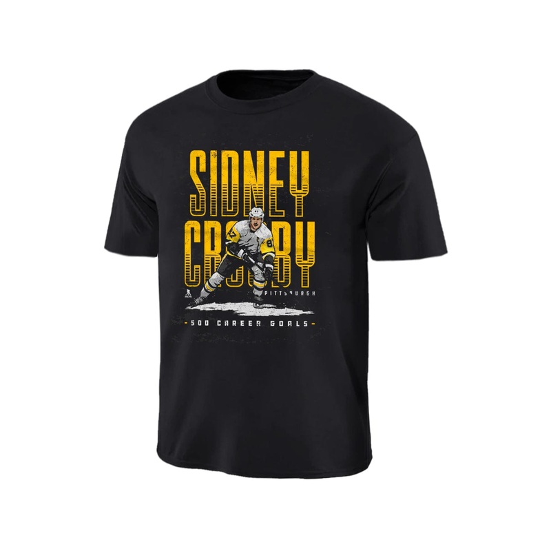 Sidney Crosby Pittsburgh Penguins 500 Level NHL 500 Goals T-Shirt – Black