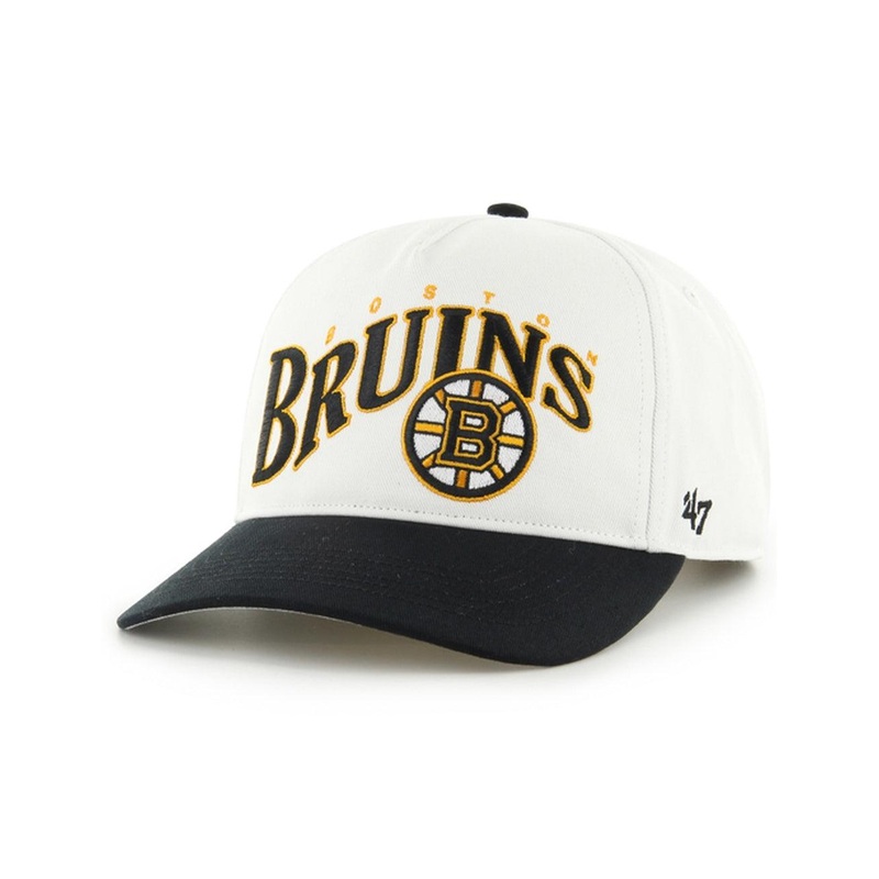 Boston Bruins ’47 NHL Wave Hitch Pre-Curved Snapback Hat – White