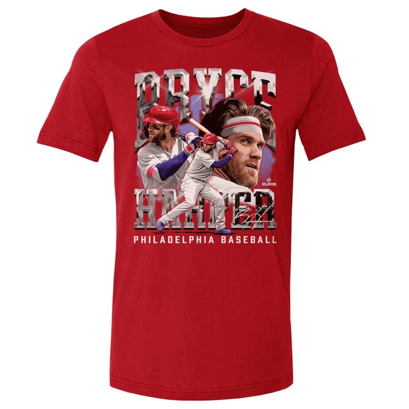 Bryce Harper Philadelphia Phillies 500 Level MLB Vintage Player T-Shirt – Red