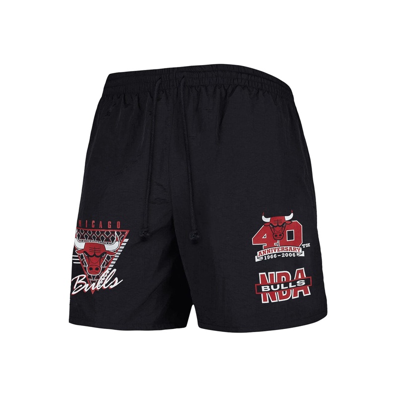 Chicago Bulls Mitchell & Ness NBA Where You At Nylon Shorts – Black
