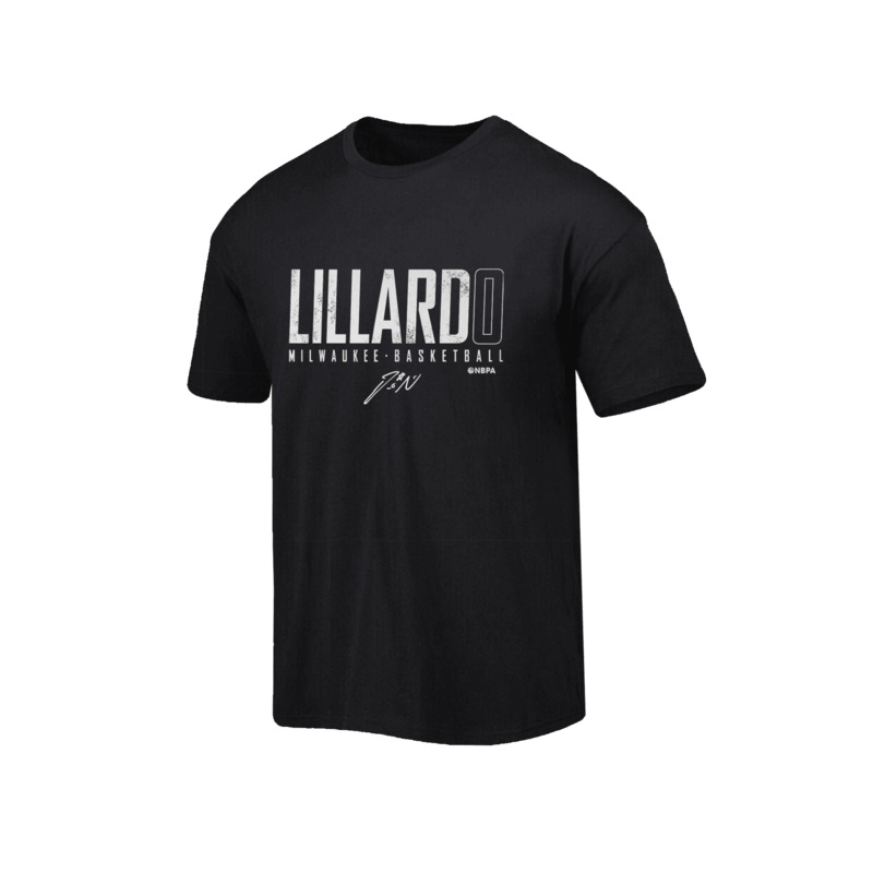 Damian Lillard Milwaukee Bucks 500 Level NBA Elite T-Shirt – Black