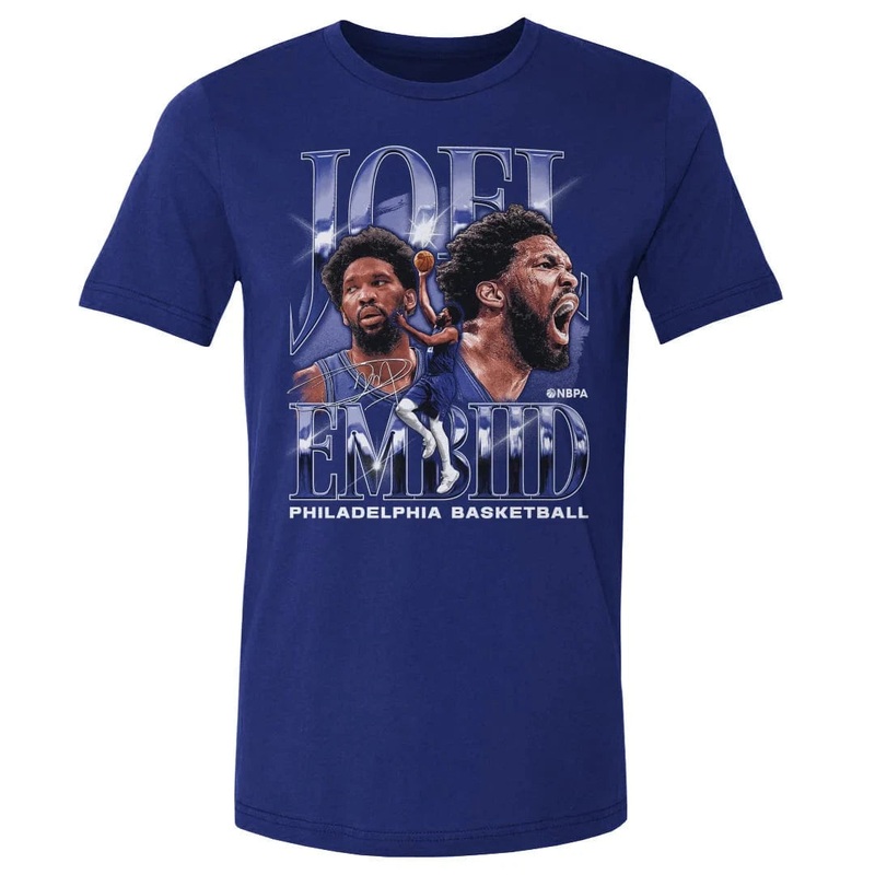 Joel Embiid Philadelphia 76ers 500 Level NBA Vintage Player T-Shirt – Blue
