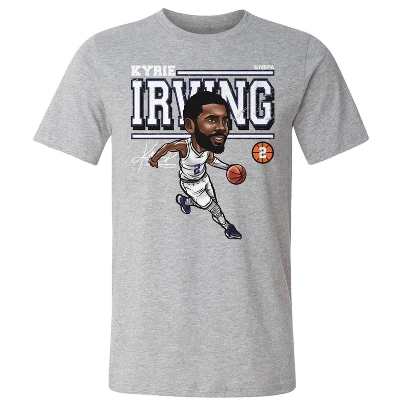 Kyrie Irving Dallas Mavericks 500 Level NBA Cartoon T-Shirt – Grey