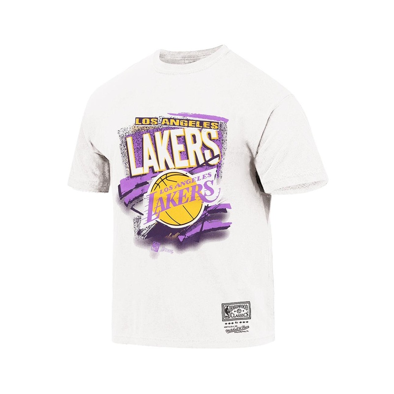 Los Angeles Lakers Mitchell & Ness NBA Abstract Vintage T-Shirt – Vintage White
