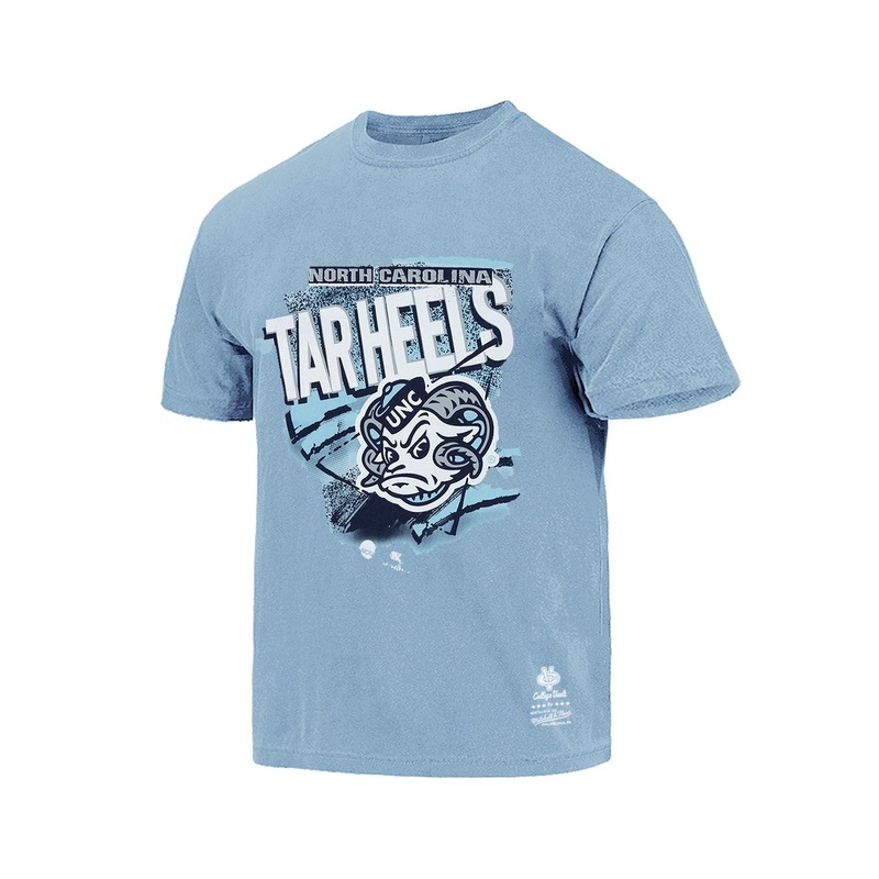 North Carolina Tar Heels Mitchell & Ness NCAA Abstract Vintage T-Shirt – Faded Blue