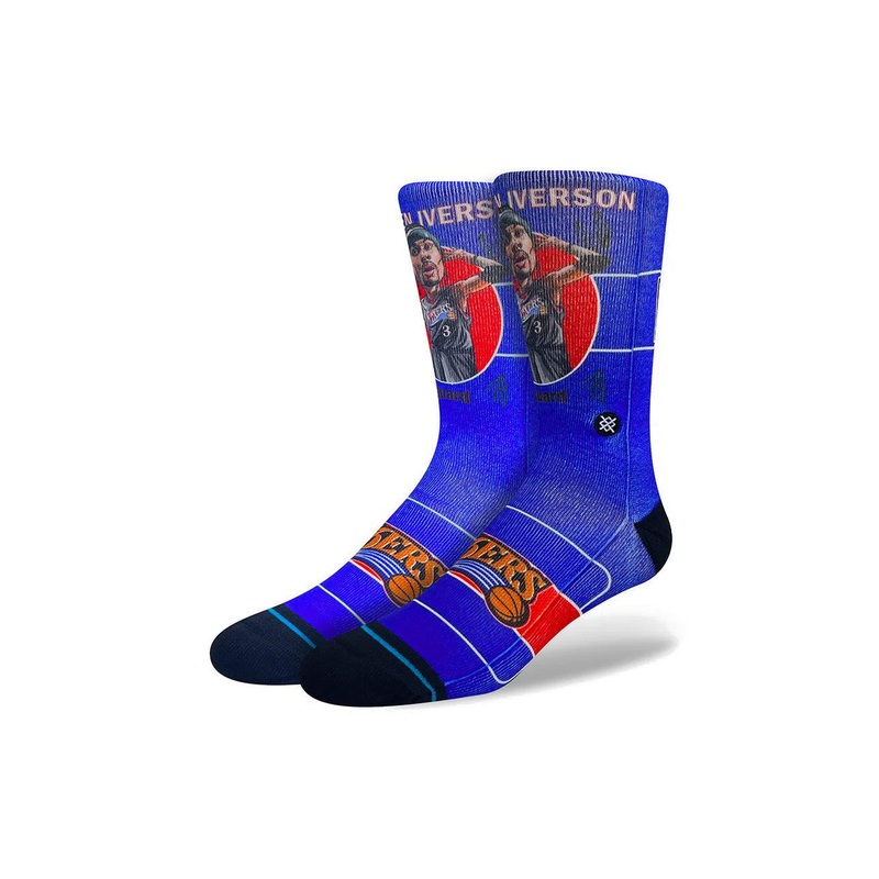 Allen Iverson Philadelphia 76ers Stance NBA Retro Big Head Crew Socks