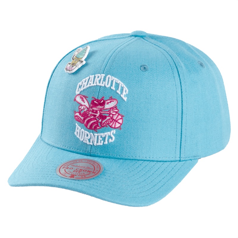 Charlotte Hornets Mitchell & Ness NBA Ice Cream Pro Crown Snapback Hat – Blue