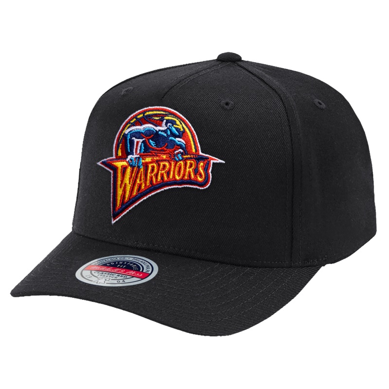 Golden State Warriors Mitchell & Ness NBA HWC Classic Red Snapback Hat – Black