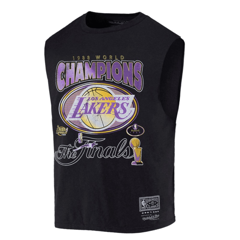 Los Angeles Lakers Mitchell & Ness NBA 91 MW Vintage Muscle T-Shirt – Faded Black