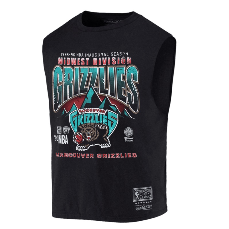 Memphis Grizzlies Mitchell & Ness NBA 95-96 MW Vintage Muscle T-Shirt – Faded Black