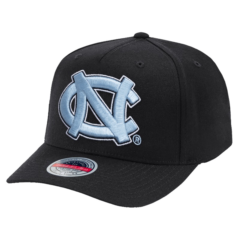North Carolina Tar Heels Mitchell & Ness NCAA Team Classic Red Snapback Hat – Black