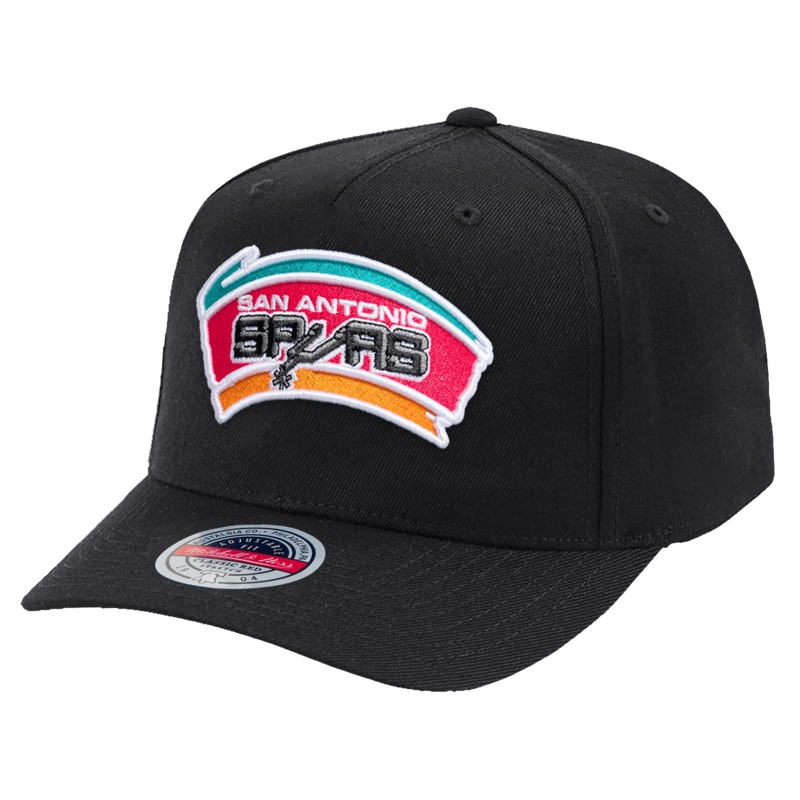 San Antonio Spurs Mitchell & Ness NBA HWC Classic Red Snapback Hat – Black