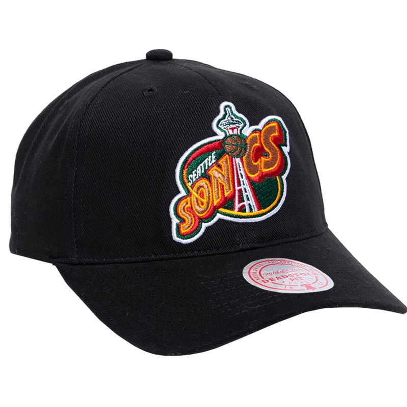 Seattle Supersonics Mitchell & Ness NBA HWC Logo Deadstock Snapback Hat – Black