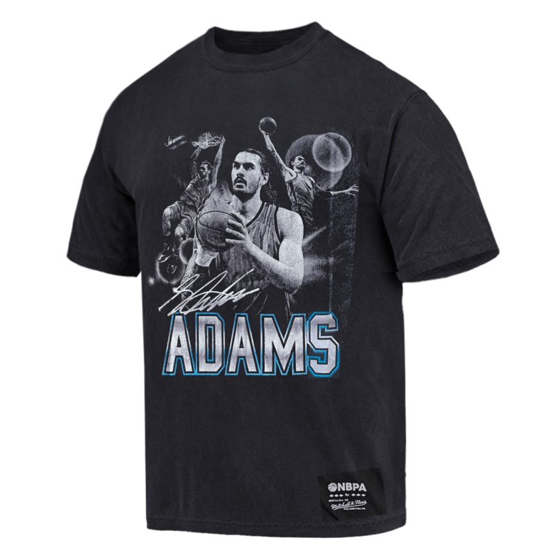 Steven Adams NBA Vintage T-Shirt – Faded Black
