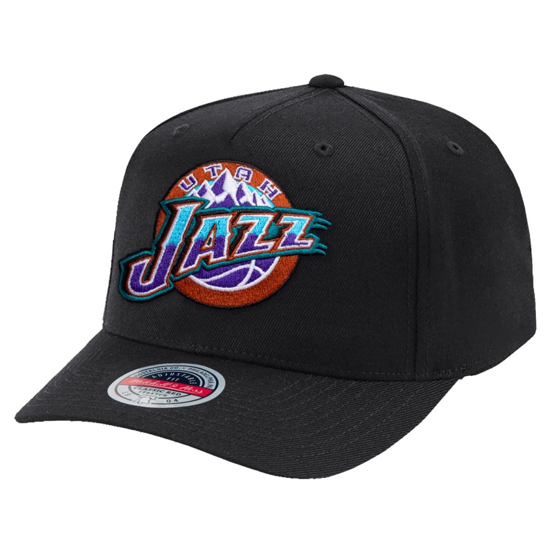 Utah Jazz Mitchell & Ness NBA HWC Classic Red Snapback Hat – Black