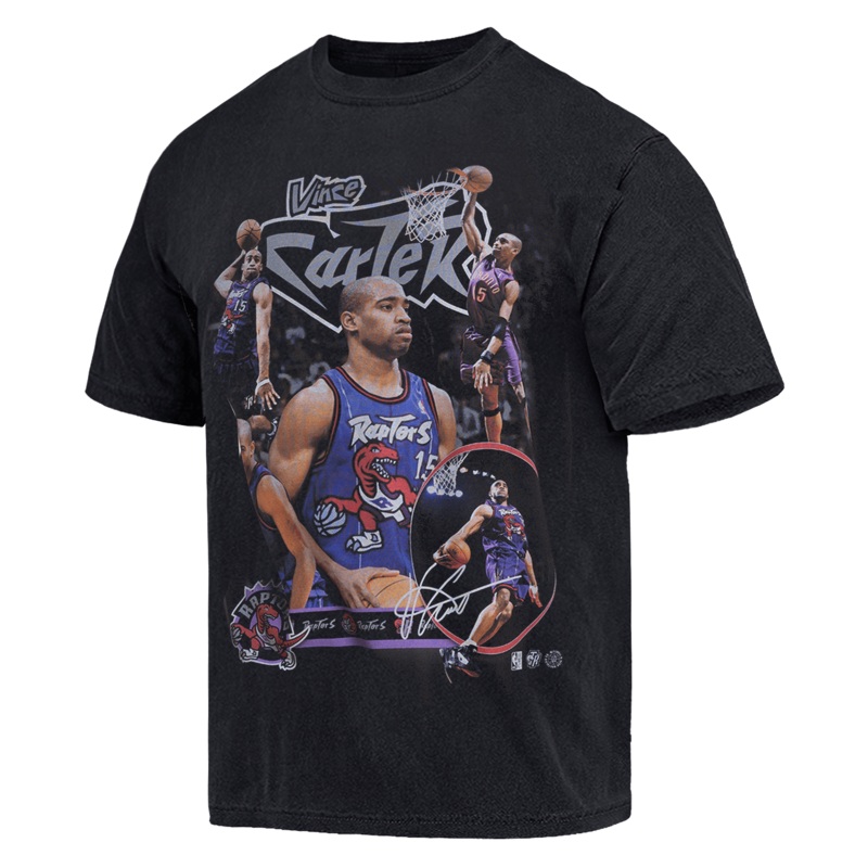 Vince Carter Toronto Raptors Mitchell & Ness NBA Player Homage Vintage T-Shirt – Faded Black