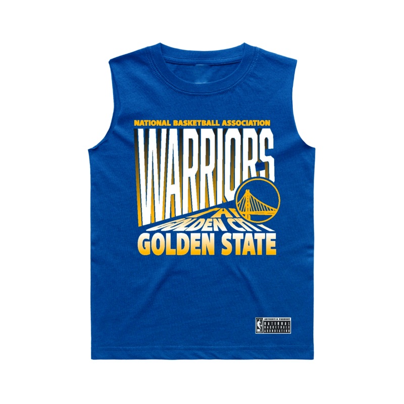 Youths Golden State Warriors NBA Essentials Grayling Muscle T-Shirt – Blue