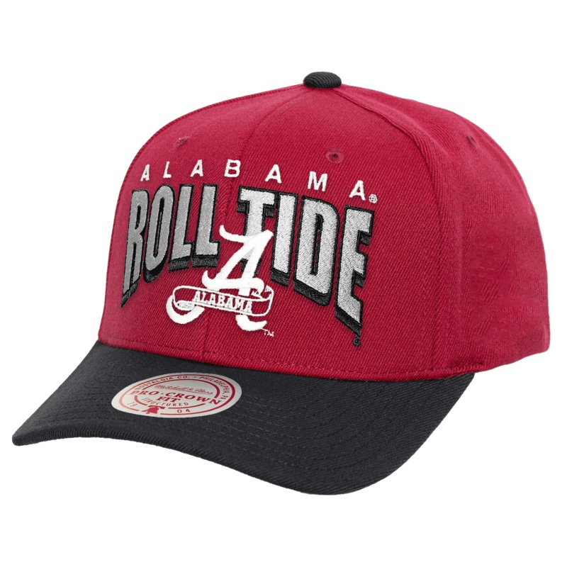 Alabama Crimson Tide Mitchell & Ness NCAA Boom Text Snapback Hat – Red
