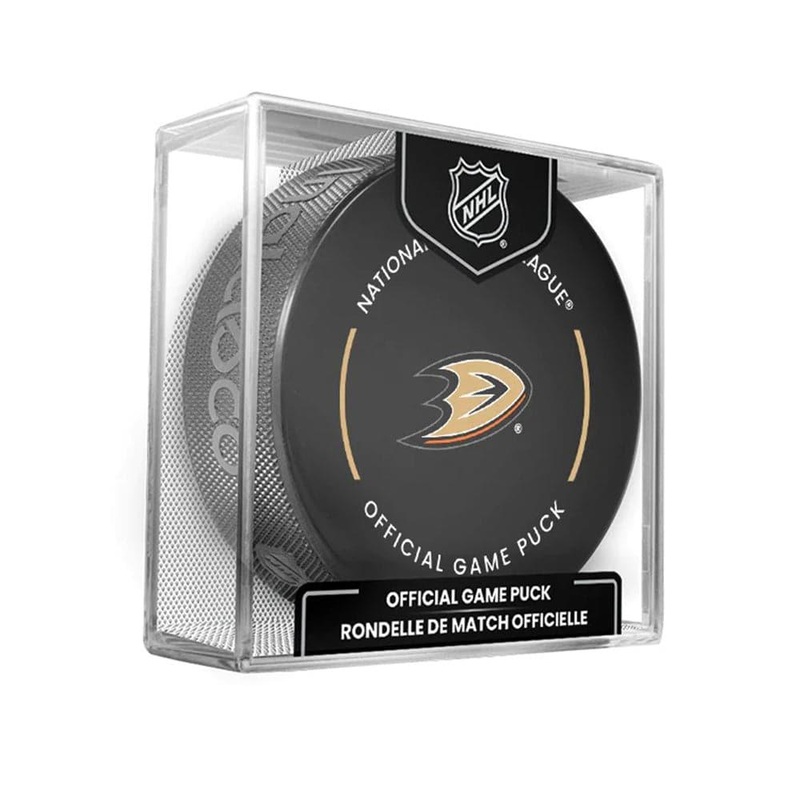Anaheim Ducks Inglasco NHL Official Team Hockey Puck In Cube