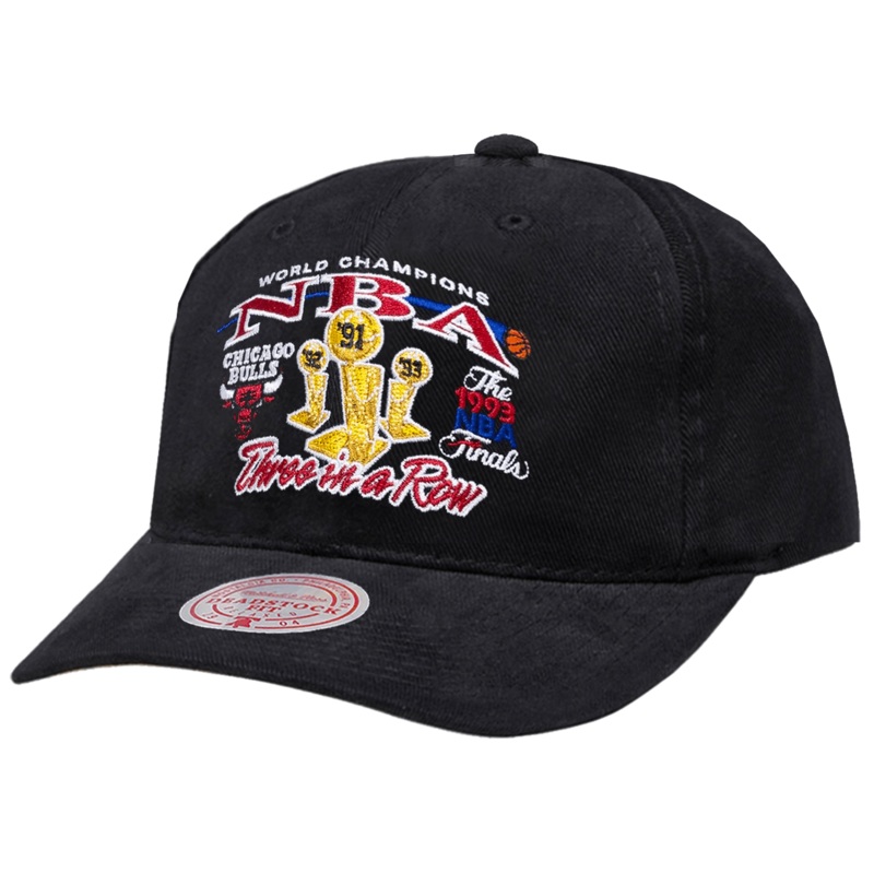 Chicago Bulls Mitchell & Ness NBA 93 Finals Deadstock Snapback Hat – Black