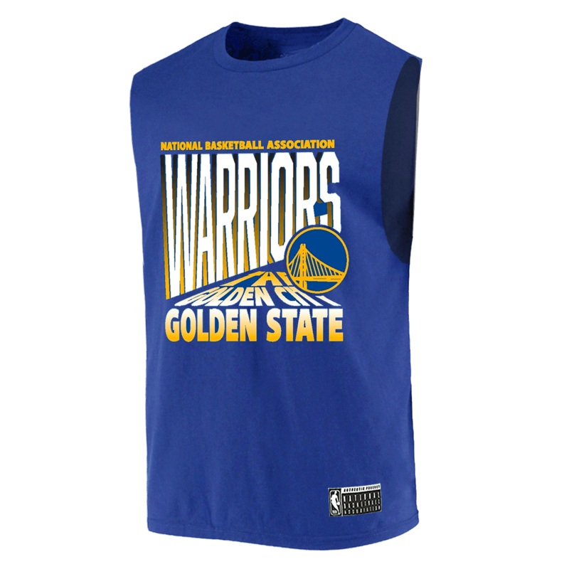 Golden State Warriors NBA Essentials Grayling Muscle T-Shirt – Blue