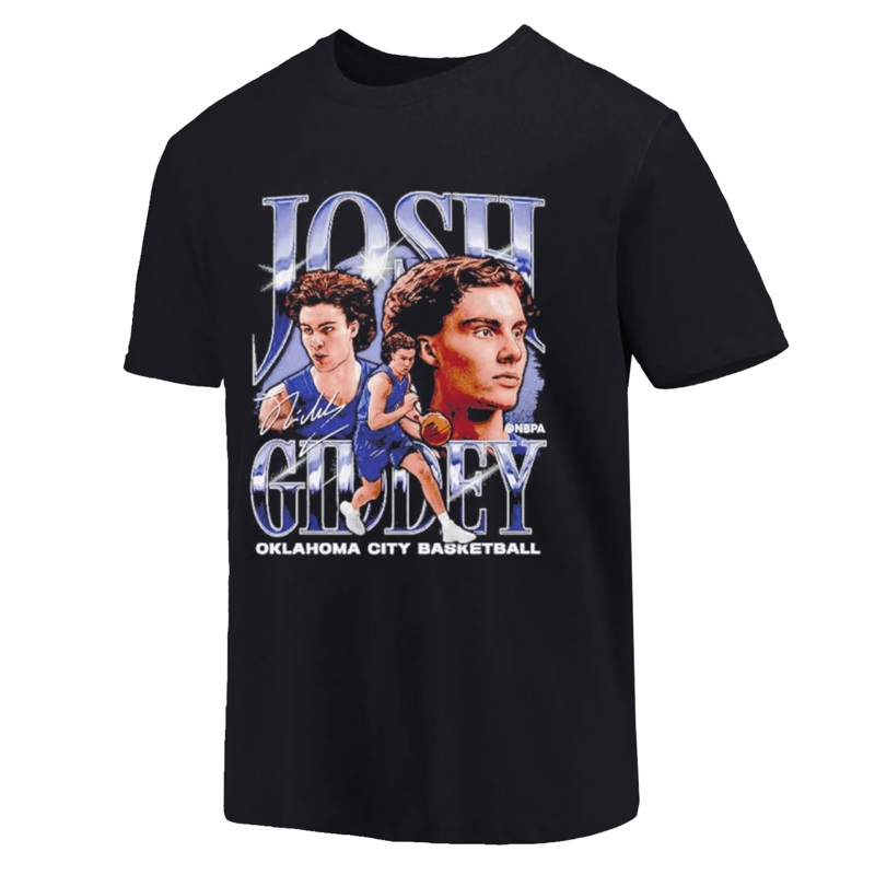 Josh Giddey OKC 500 Level NBA Montage T-Shirt – Black