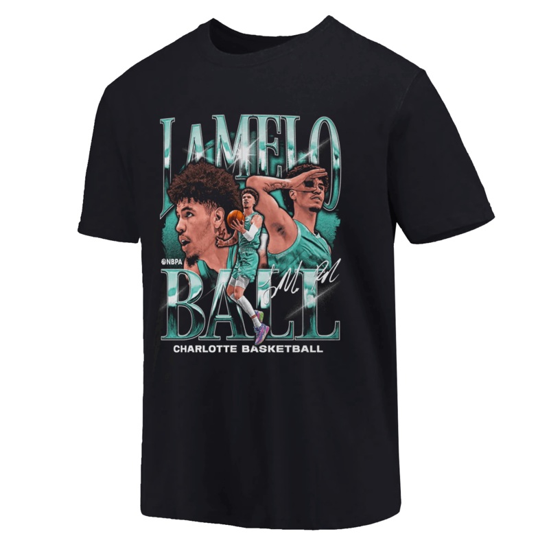 LaMelo Ball Charlotte 500 Level NBA Montage T-Shirt – Black