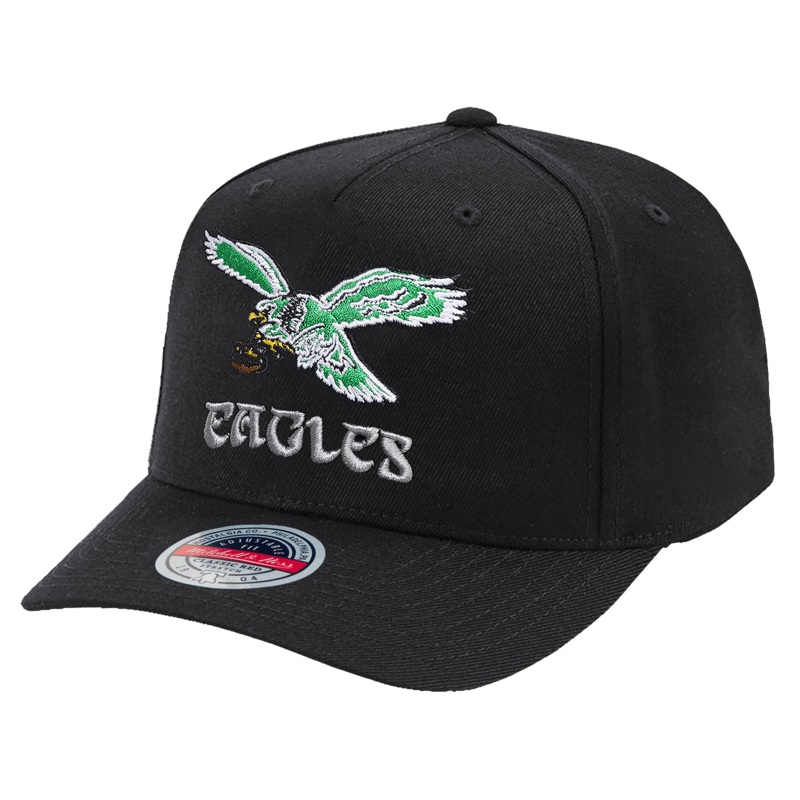 Philadelphia Eagles Mitchell & Ness NFL Throwback Classic Red Snapback Hat – Black
