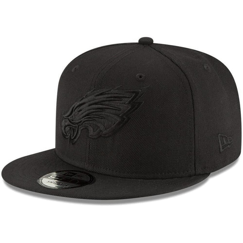 Philadelphia Eagles New Era NFL Black On Black 9FIFTY Snapback Hat – Black
