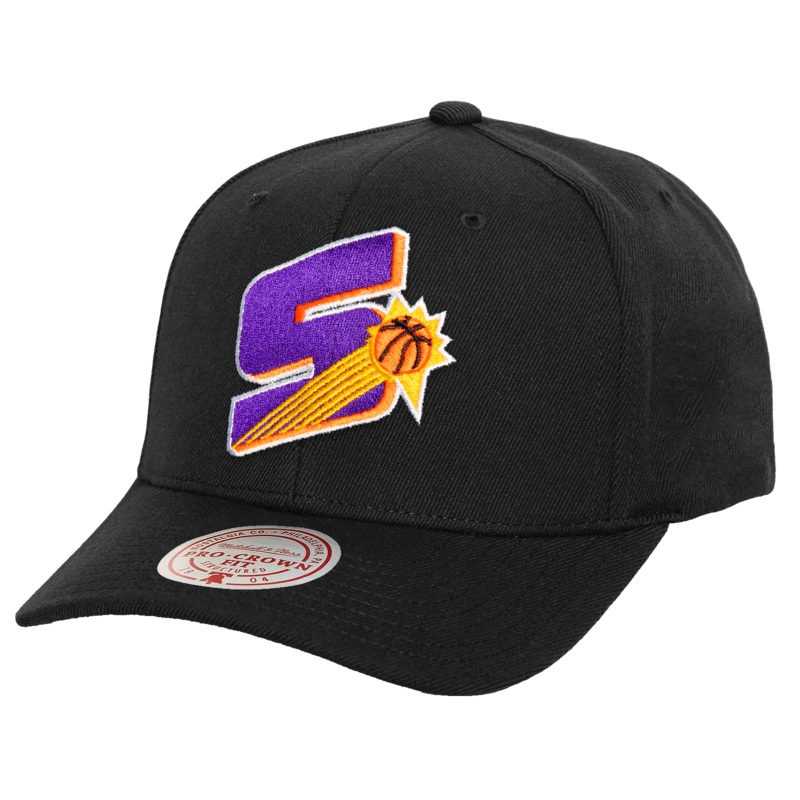 Phoenix Suns Mitchell & Ness NBA HWC Icon Pro Crown Snapback Hat – Black