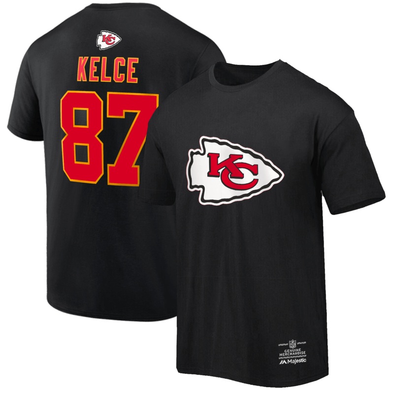 Travis Kelce Kansas City Chiefs NFL Name & Number T-Shirt – Black
