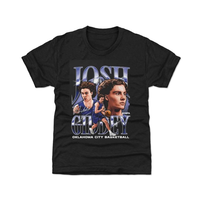 Youths Josh Giddey OKC Thunder 500 Level NBA Montage T-Shirt – Tri Black