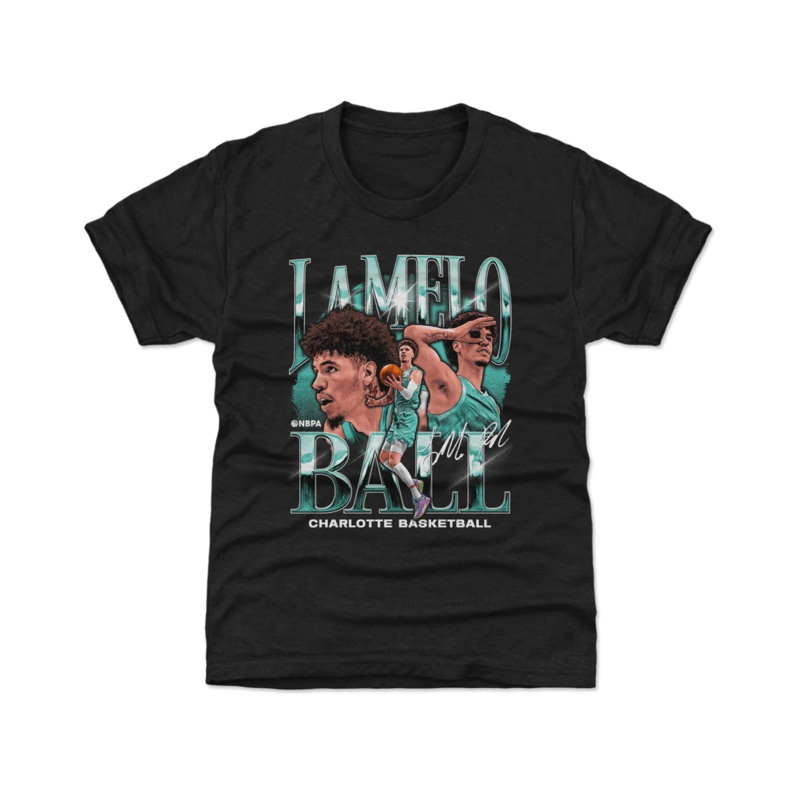 Youths LaMelo Ball Charlotte 500 Level NBA Montage T-Shirt – Tri Black