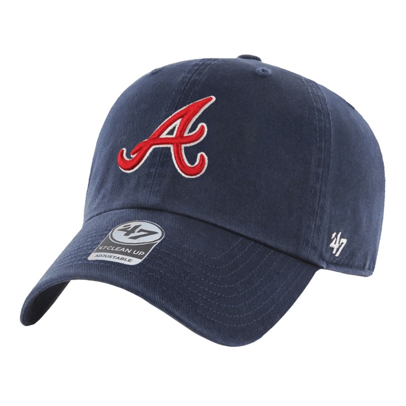 Atlanta Braves ’47 MLB Home Clean Up Strapback Hat – Navy