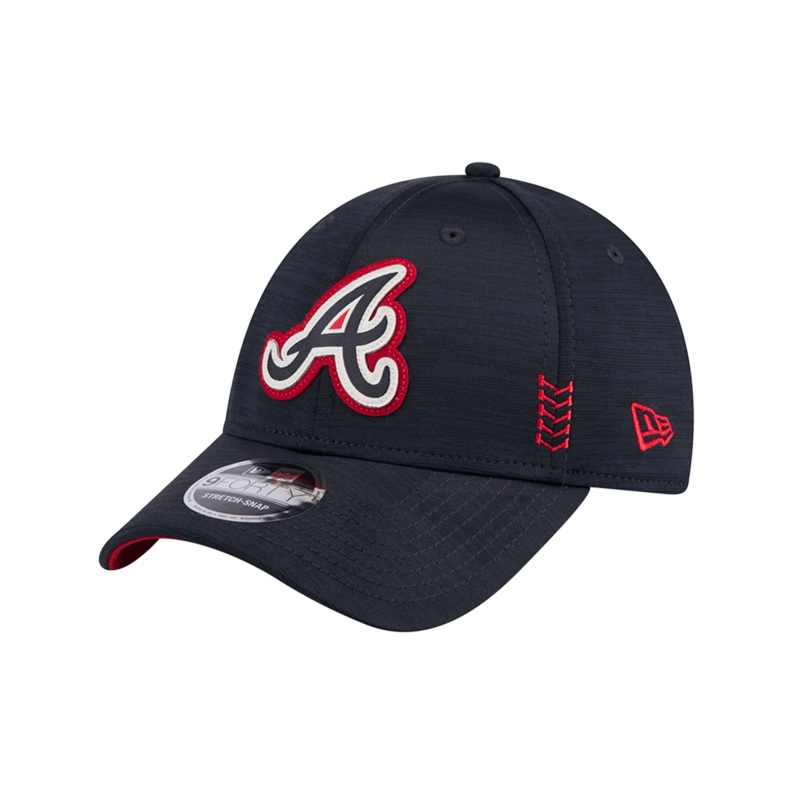 Atlanta Braves New Era MLB Clubhouse 24 9FORTY Stretch-Snapback Hat – Navy