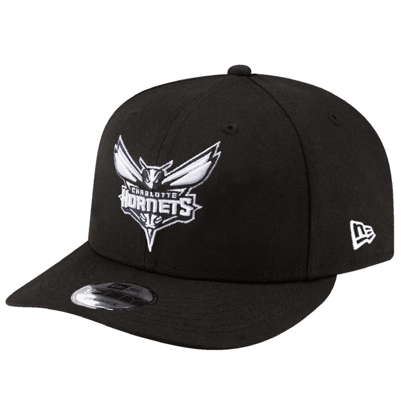 Charlotte Hornets New Era NBA Black & White 9FIFTY Pre-Curved Snapback Hat