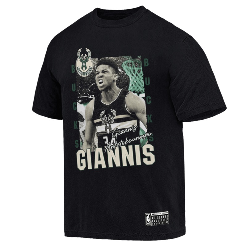 Giannis Antetokounmpo Milwaukee Bucks NBA Essentials Vintage T-Shirt – Black