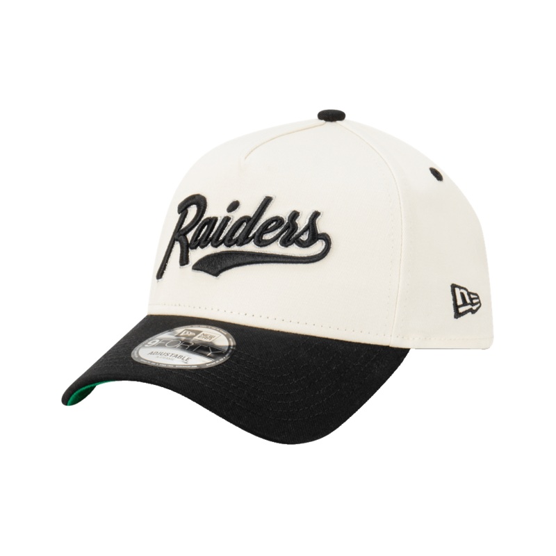 Las Vegas Raiders New Era NFL Script 9FORTY A-Frame Snapback Hat – Chrome
