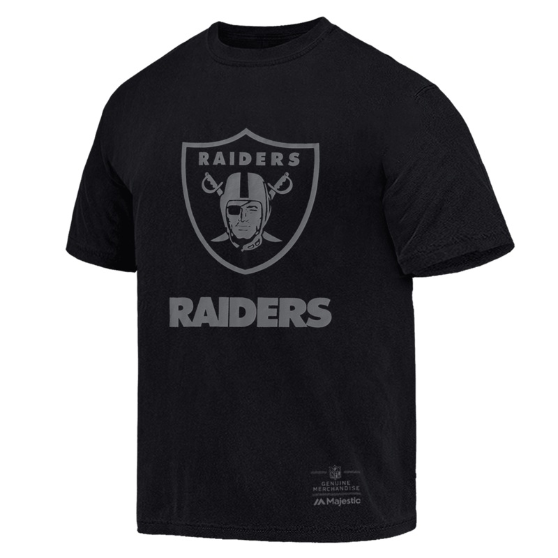 Las Vegas Raiders NFL Tonal Team Crest Vintage T-Shirt – Faded Black