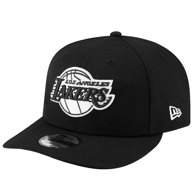 Los Angeles Lakers New Era NBA Black & White 9FIFTY Pre-Curved Snapback Hat