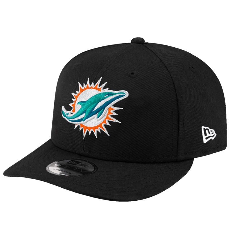 Miami Dolphins New Era NFL Team 9FIFTY Pre-Curved Snapback Hat – Black