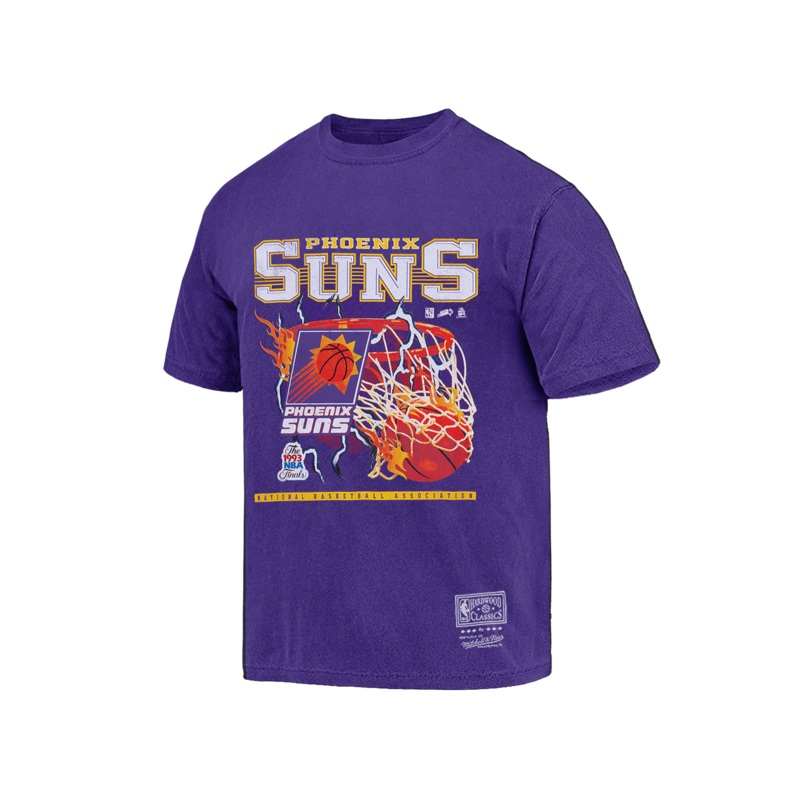 Phoenix Suns Mitchell & Ness NBA Lightning Hoop Vintage T-Shirt – Purple