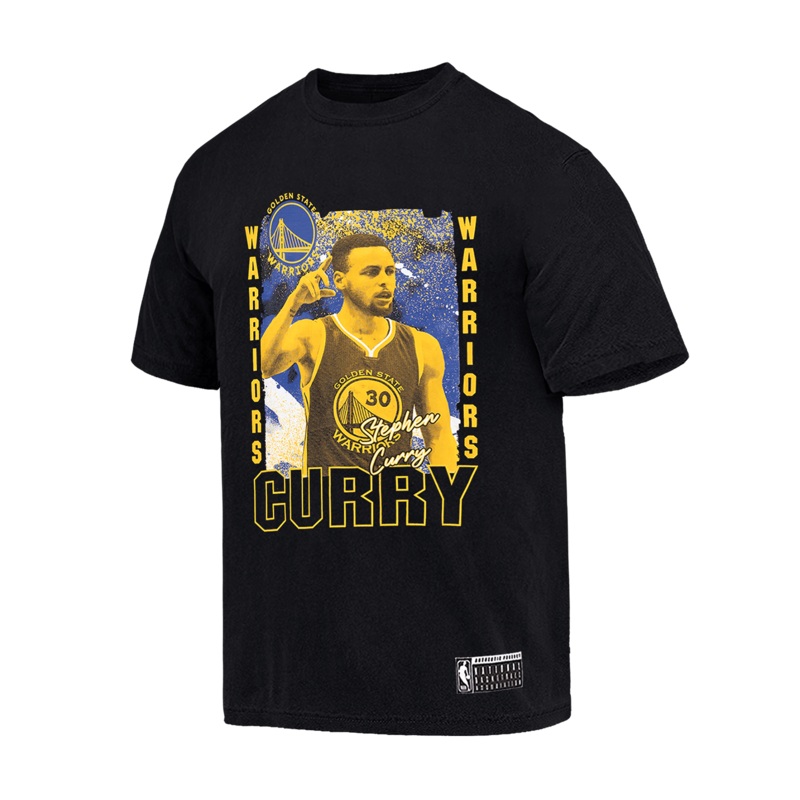 Youths Steph Curry Golden State Warriors NBA Essentials Vintage T-Shirt – Black