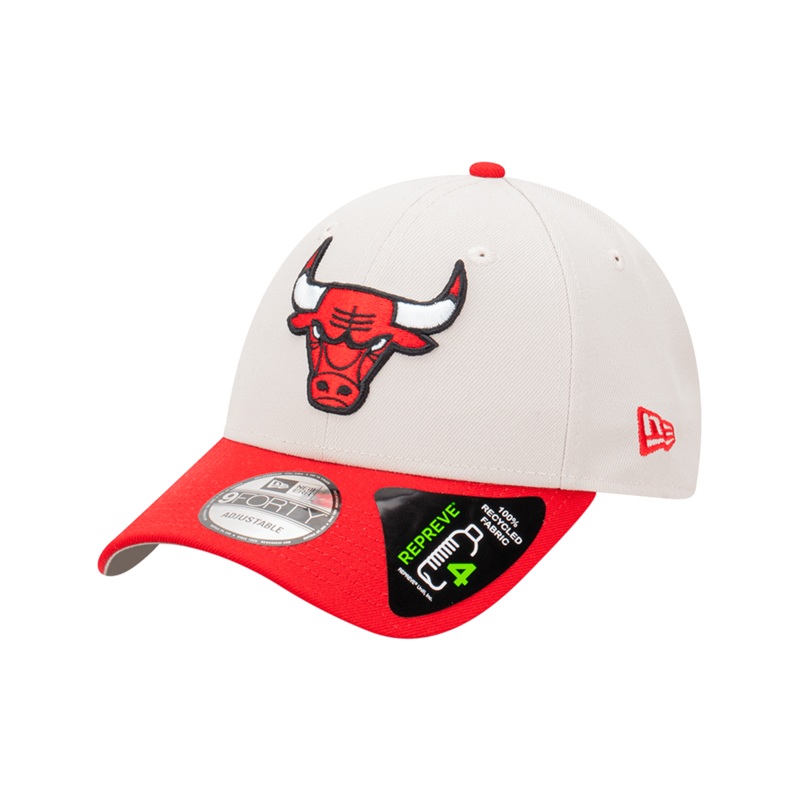 Chicago Bulls New Era NBA Team 2 Tone Repreve 9FORTY Strapback Hat – Stone