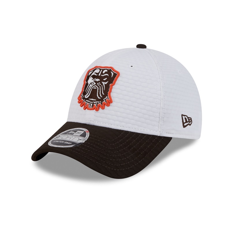 Cleveland Browns New Era NFL 24 Training 9FORTY Stretch-Snapback Hat – White